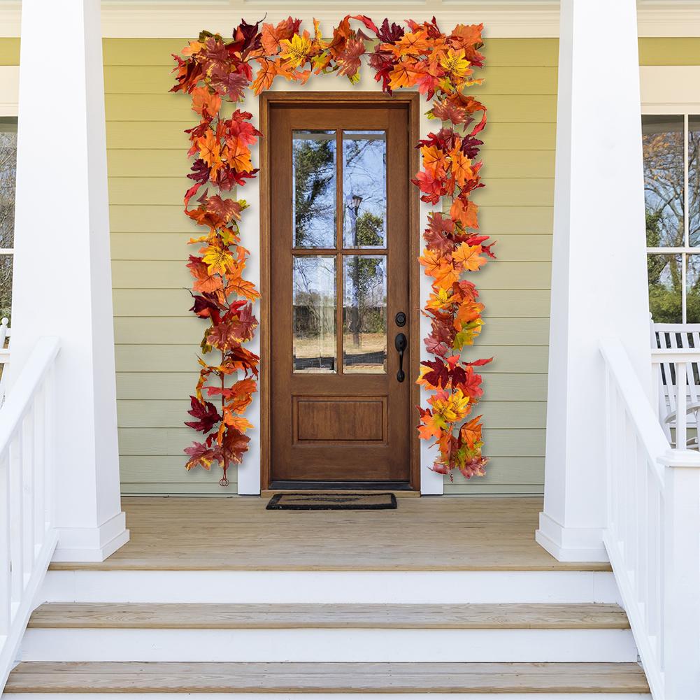 Şükran Günü Sonbahar Yaprakları Sarkıt Garland Sarmaşık Yaprakları Dekorasyonu Sonbahar Akçaağaç Yaprağı Sarmaşıkları Düğün Partisi Ev Dekorasyonu İçin