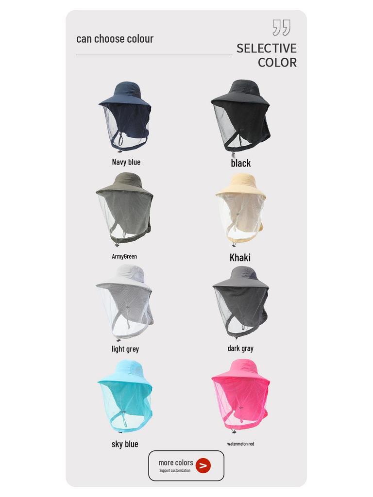Unisex Sonnenschutzhut mit Mesh-Maske und Insektenschutz zum Angeln