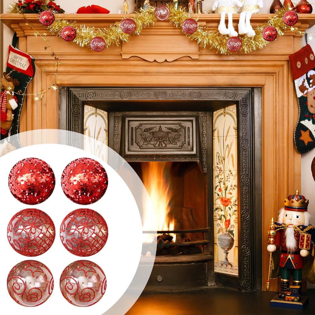 Shatterproof Christmas Ornaments Decorative Set Christmas Tree Decorations Ornament Set For Window Wall Home Cafe Hotel Mall
