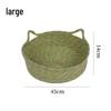 INS-Style Woven Rattan Cat Bed with Double Handles and Removable Cushion - All-Season, Breathable Nest for Cats