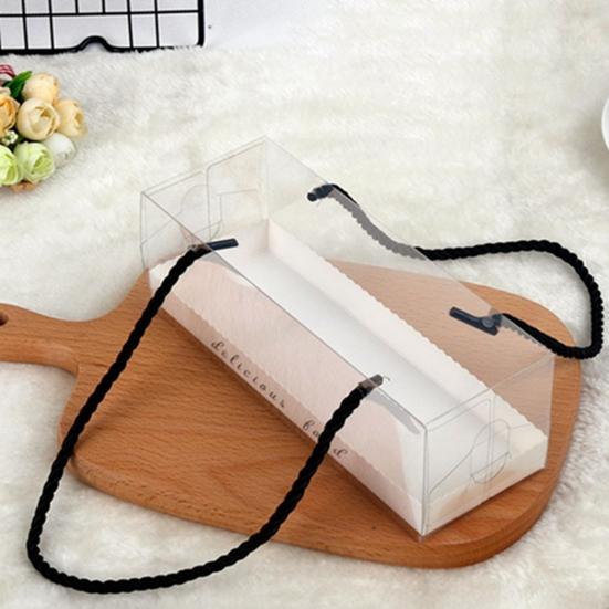 10 Τεμάχια με Λουράκι Διάφανα Δημιουργικά Υγιεινά Κουτιά Συσκευασίας για Κέικ Ρολό Ελβετικό Κέικ Δοχεία Κέικ