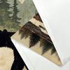 Cabin Bear Shower Curtain, Rustic Deer Hunting Decor Bath Curtains, Farmhouse Country Wooden Camping Forest Waterproof Fabric Bathroom Accessories