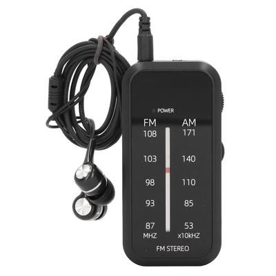 Pocket Radio Mini AM FM Stereo Radio AAA Battery Powered Portable Radio with Earphones for Indoors