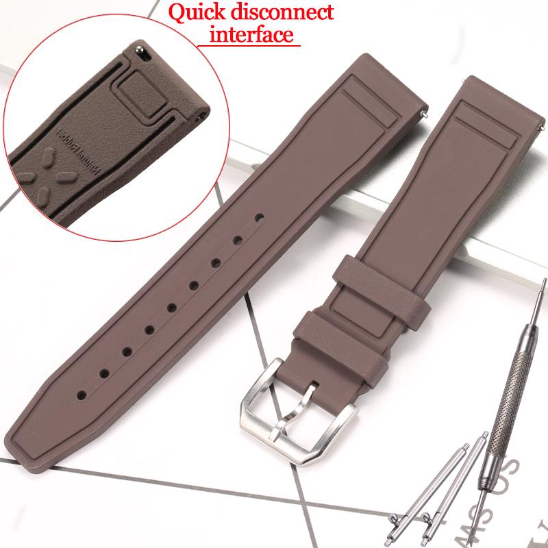 Rubber Silicone Watch Strap for IWC Pilot's Band Quick Release Bracelet Fluororubber Watchband