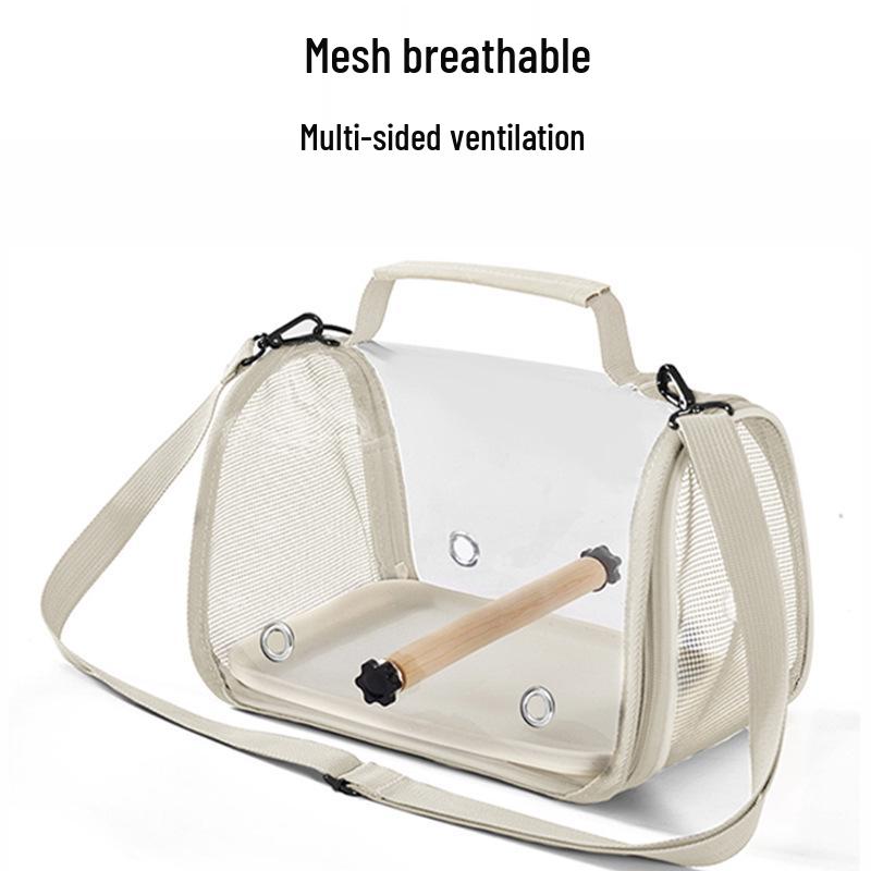 Opvouwbare Crossbody Vogelrugzak voor Papegaaien - Transparante Reiskooi voor Valkparkieten en Kleine Huisdieren