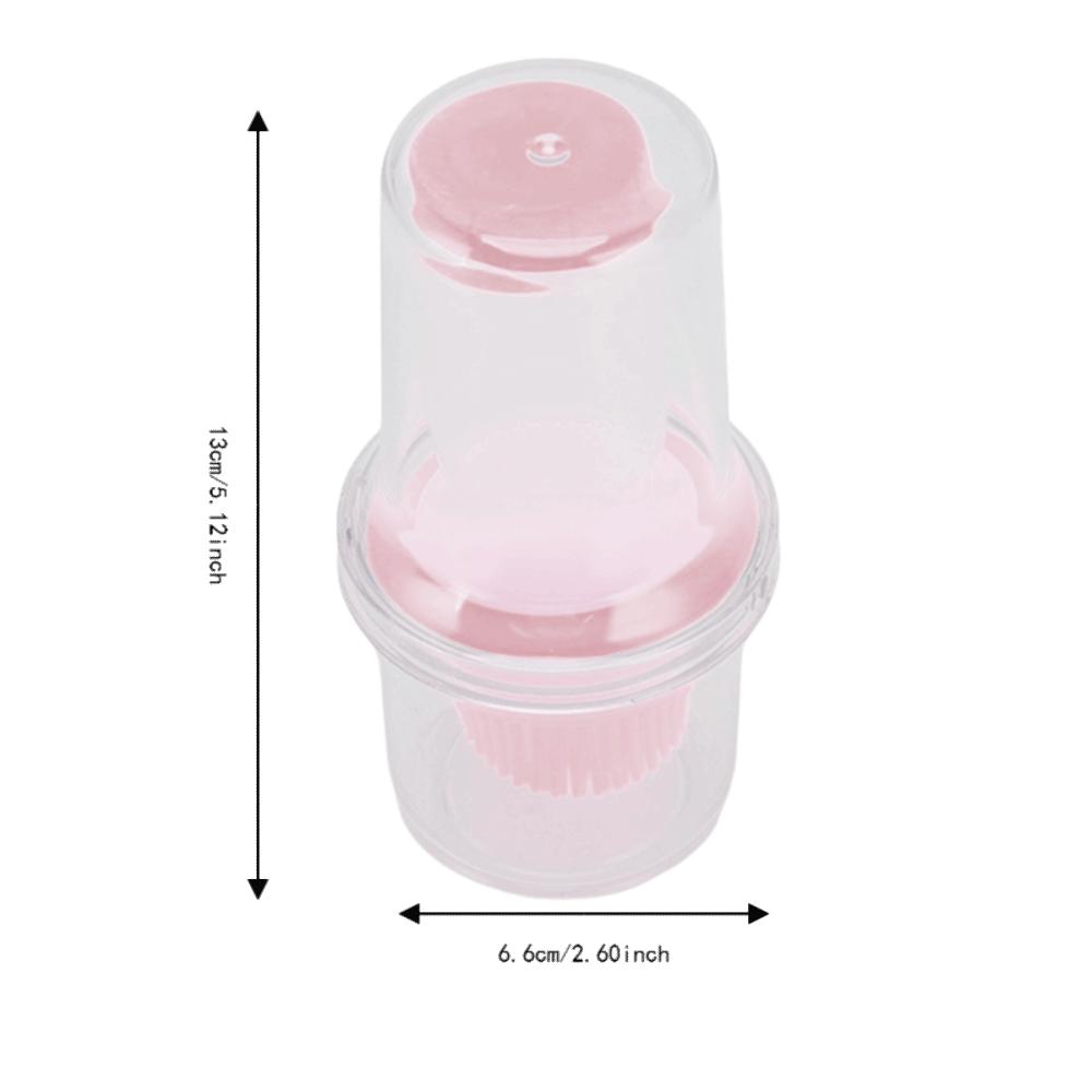 Pink Oil Brush Bottle Silicone+Plastic Lid Clear Transparent Squeeze Silicone Oil Brush  Cooking