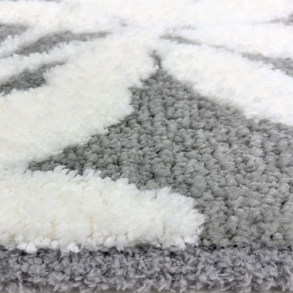 Senko Sarina Toilet 60 X 60 Leaf Modern 87699 Mat, Approx. Cm, Gray, Pattern, Design,