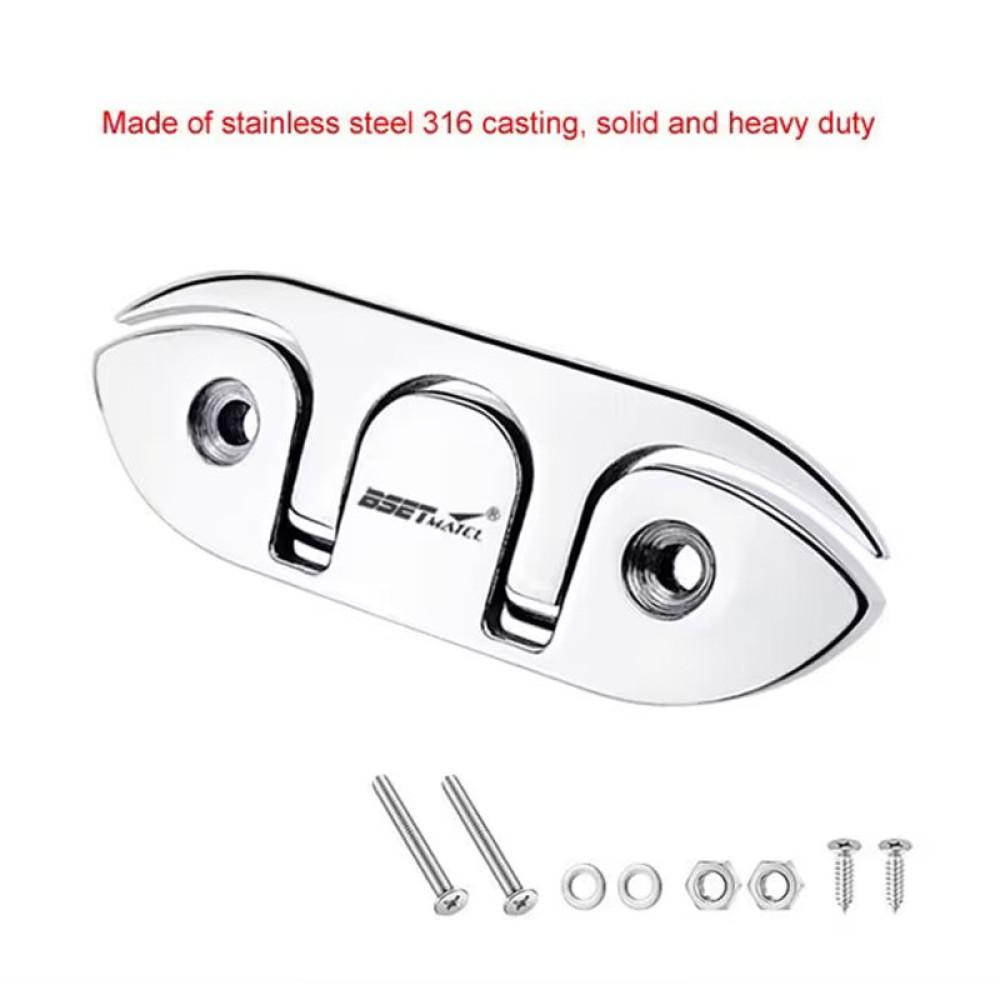 120mm Stainless Steel 316 Boat Flip Up Folding Pull Up Cleat Dock Deck Marine Hardware Line Rope Mooring Cleat Accessorie