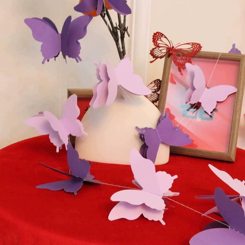 Colorful 3D Paper Butterfly Garland for Party, Wedding, and School Decoration