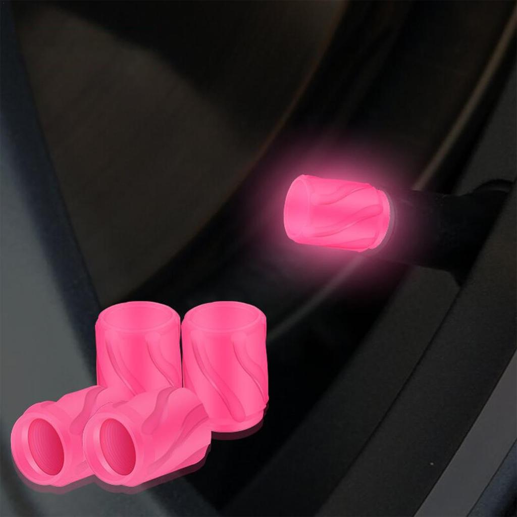 Fluorescent Bulb Caps, Fluorescent Tire Valve Caps, 4 Glow Motorcycle Tire Valves Stem Caps