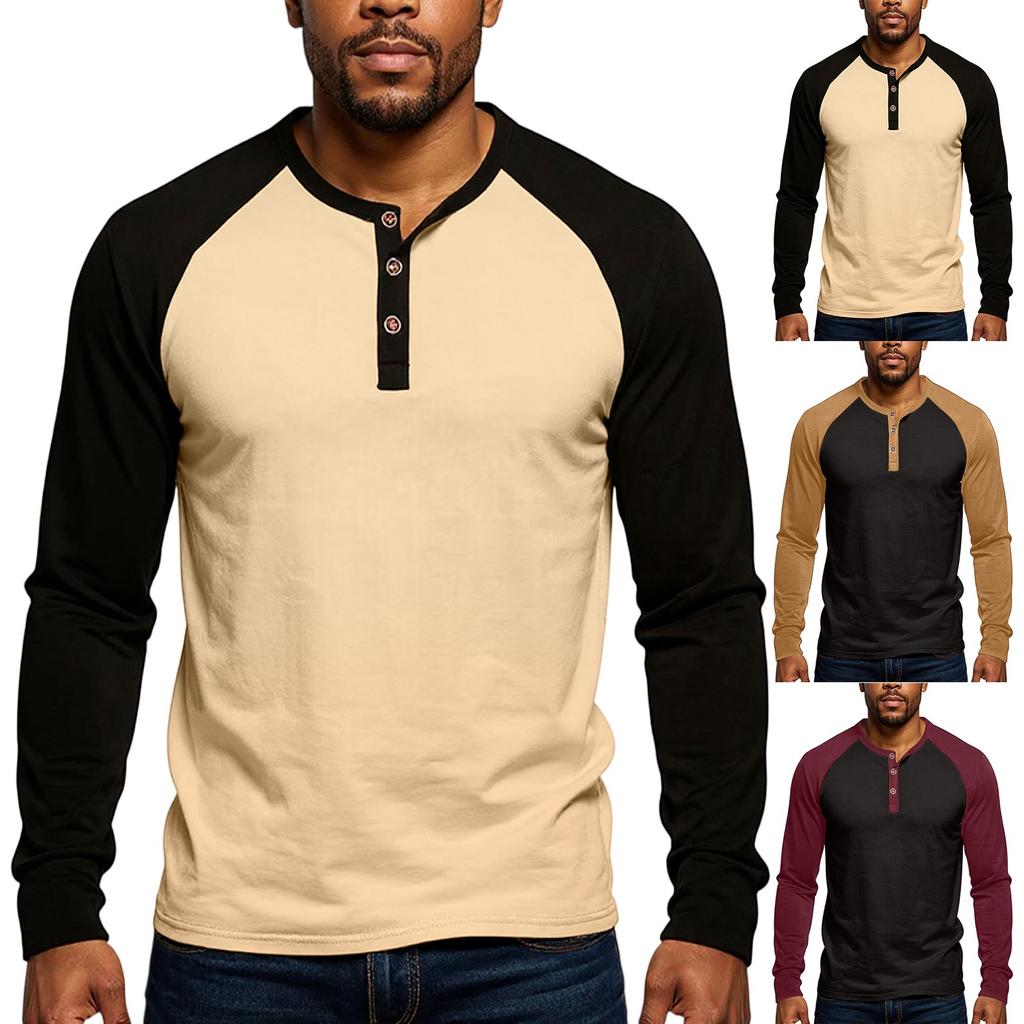 Collar Men's Base Shirt Casual Long Sleeved T-shirt For Men