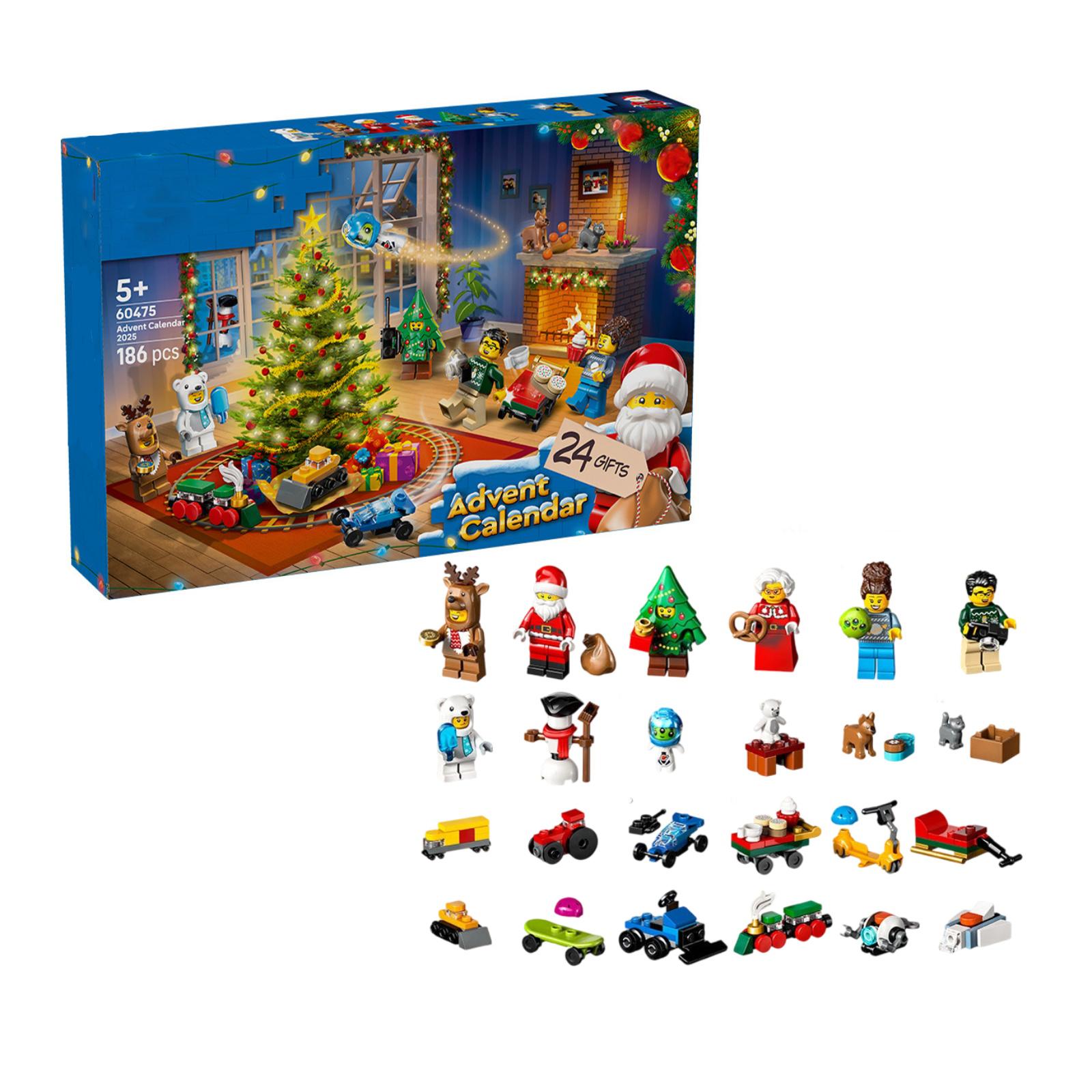 

Рождественский календарь обратного отсчета Детские строительные игрушки Подарки для мальчиков и девочек One Size