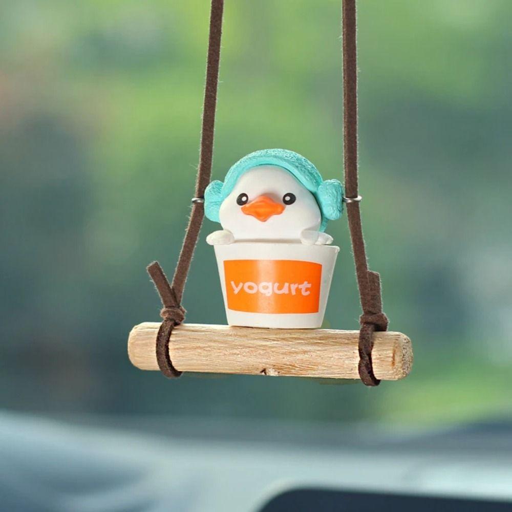 

Cartoon Animated Swinging Duck Car Pendant Car Rearview Mirror Ornaments Birthday Gift style 4