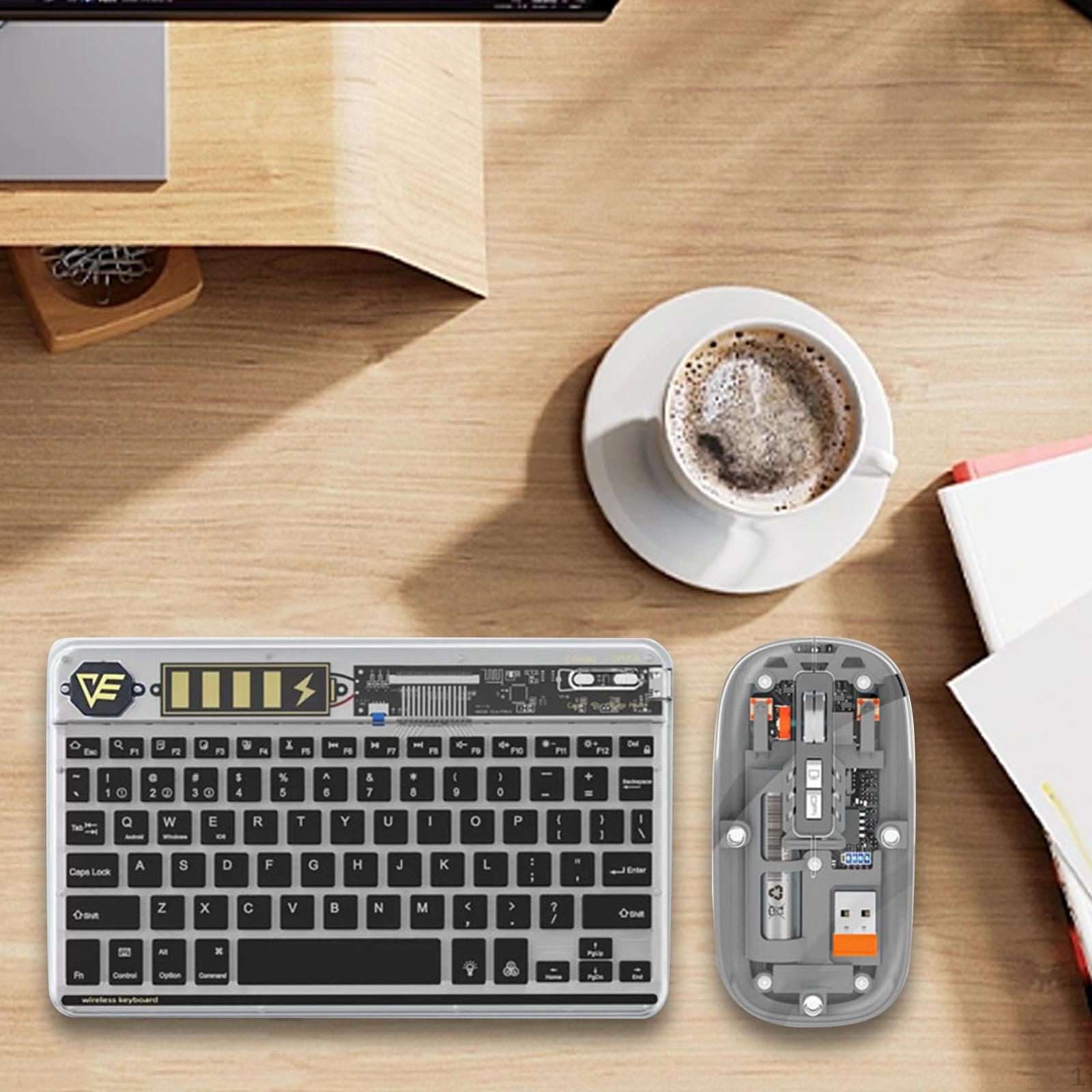 

Беспроводная клавиатура и мышь Combo Компьютерные аксессуары Электроника с подсветкой чёрный