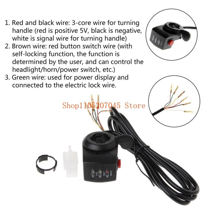 37cd E-bike 24V/36V/48V E-Bicycle Thumb Throttle Handle Bar Grip Gas Twist Throttle Electric Scooter Battery Display чёрный