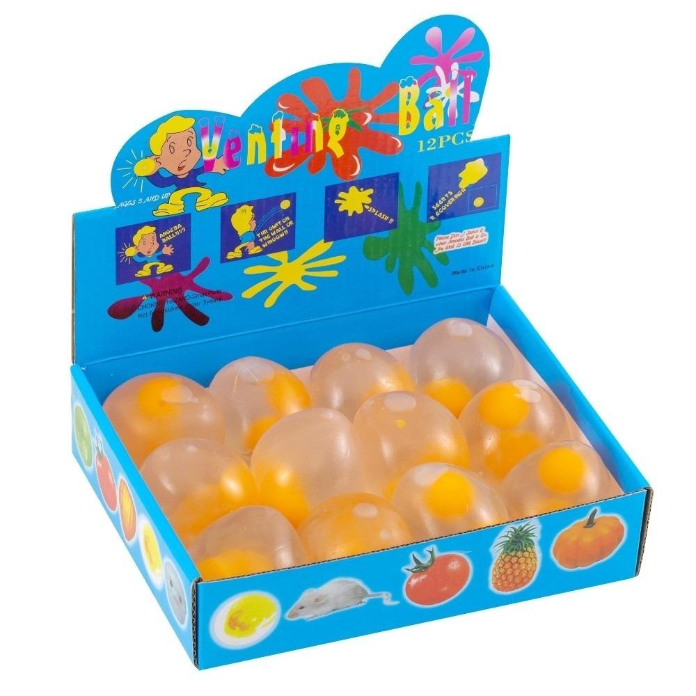 

12pcs/Box 3D Egg Decompression Toy Transparent Squeeze Toy New Pinch Ball for Kids Play