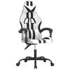 Vidaxl Swivel Gaming Chair, White-Black, Faux Leather