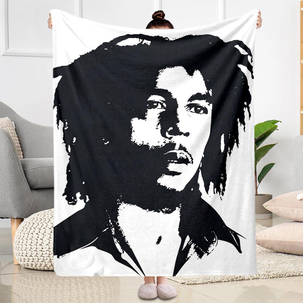Bob Marley Reggae Legend Blanket Warmthful Decor Suitable For Office Chair Picnics Seaside Four Seasons Universal Stylish Decor