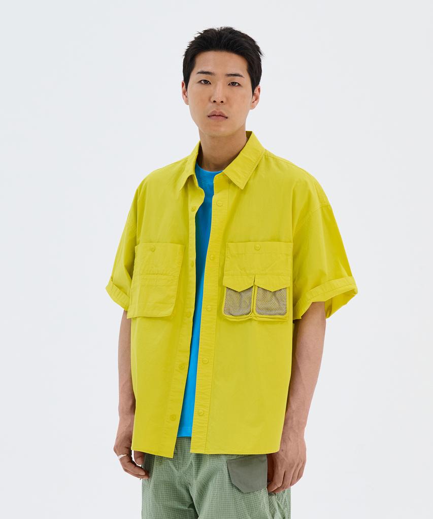 Nontaib Mesh Twin Cargo S/S Shirts (Yellow)