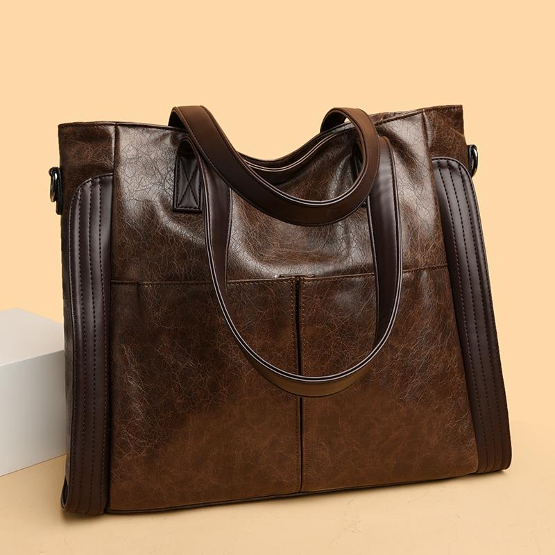 Retro Women Shoulder Bag New Large Capacity Handbags Soft Leather Crossbody Bag Ladies Bucket Bags