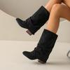 Suede Mid-tube Boots Women's New Round Toe Sleeve Soft Sole Anti-slip Wear-resistant Fashion Boots
