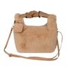 Premium Plush Messenger Bag Textured Women's Bag Autumn and Winter Versatile Niche Pleated Hand Bag Pu Portable Plush Bag