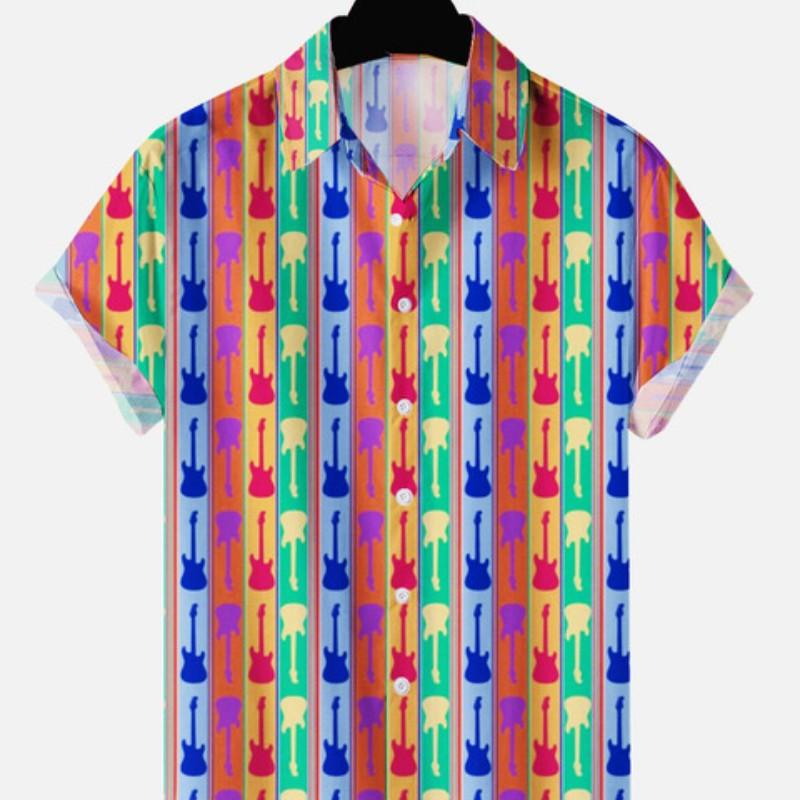 Letnia Hawajska Męska Codzienna Plażowa Koszula w Kwiaty Top Wakacyjny Oddychająca Odzież Modowa 3D z Krótkim Rękawem Koreański Slim Fit