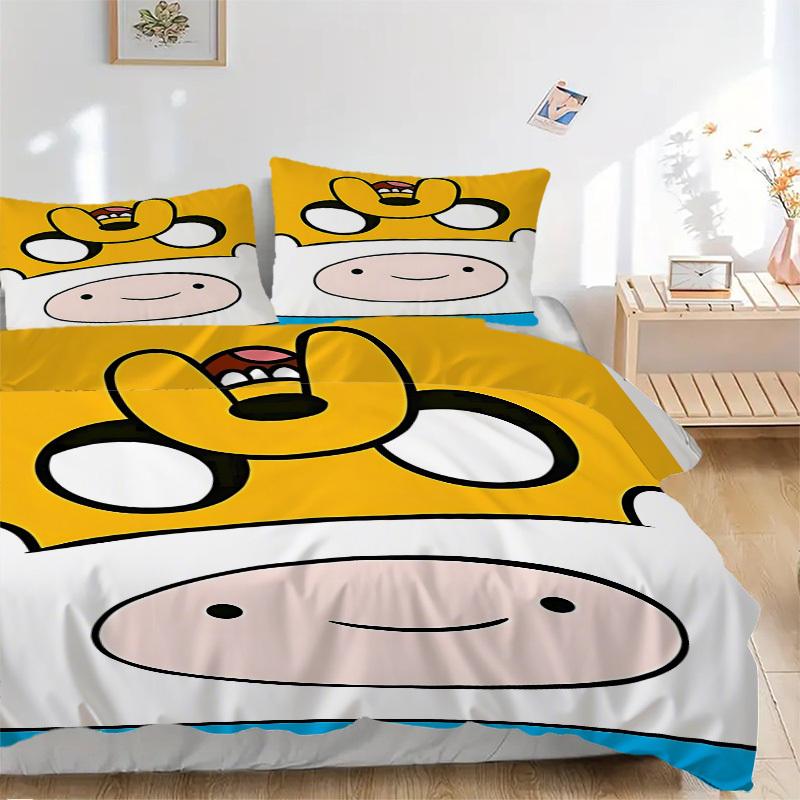 3pcs bedding set Adventure Time Finn Includes 1 Comforter + 2 Pillowcases, Without Pillow Inserts, Soft Comfortable, Lightweight Breathable,