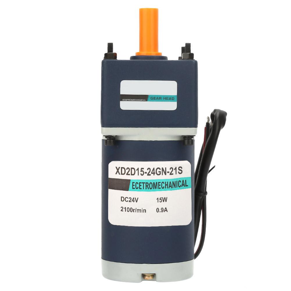 DC 24V 15W Permanent Magnet Reduction Gear Motor 8mm Shaft Adjustable Speed CW CCW (30RPM)