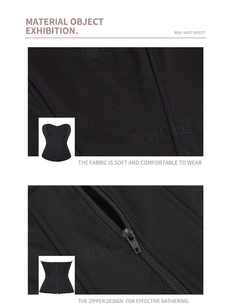 Nahtloses Fischgräten-Bustier mit Reißverschluss: Kurvenverstärkender Taillenformer mit Bauchkontrolle