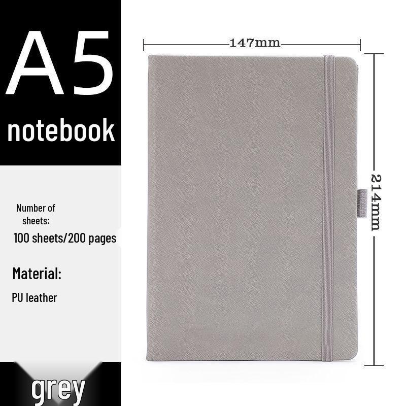 A5 Leather PU Business Journal with Elastic Band - Customizable Logo