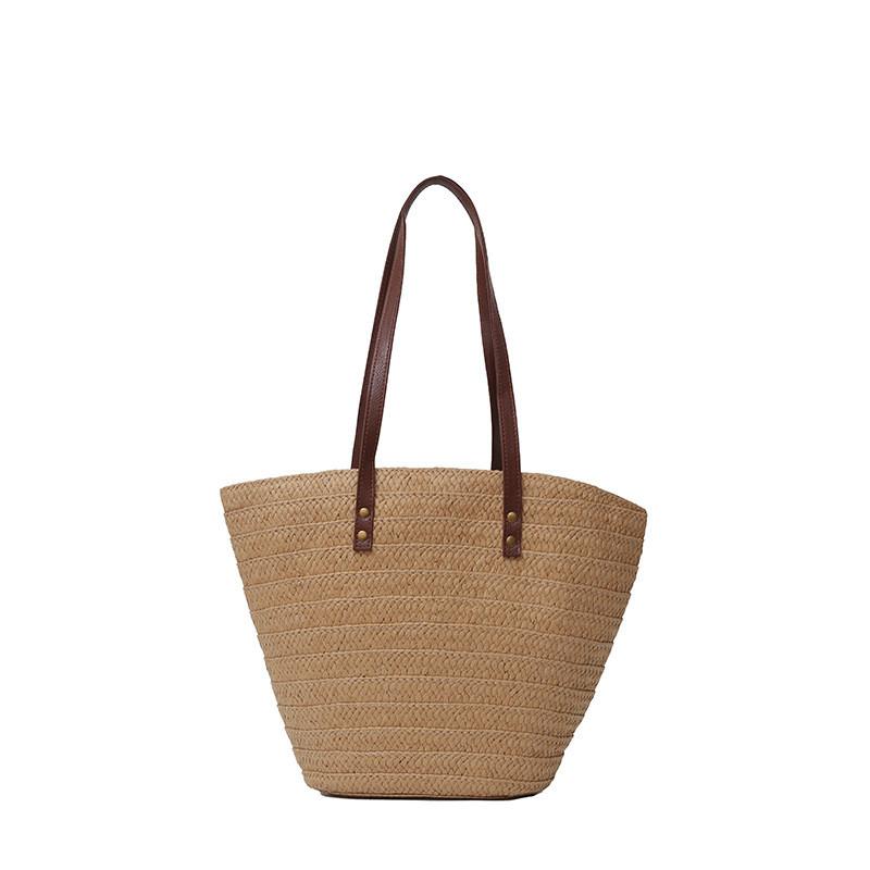Woven Beach Bag For Women Large Capacity Casual Day Out With Interior Pouch