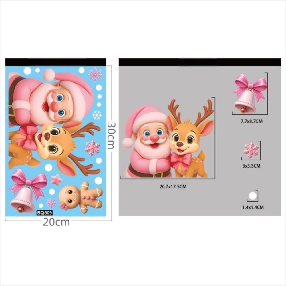 New PVC Window Stickers Snowflake Reindeer Christmas Stickers Glass Windows Decor Santa Claus Glass Sticker Window
