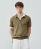 Jeilium Cotton Summer Essential Cable Polo Neck Khaki (Dry Touch)