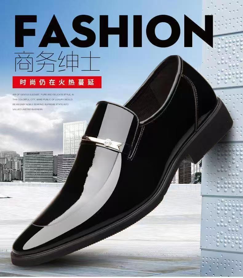 2025 new one-pedal spring and autumn men's leather shoes soft leather business casual bright leather single shoes casual leather shoes men