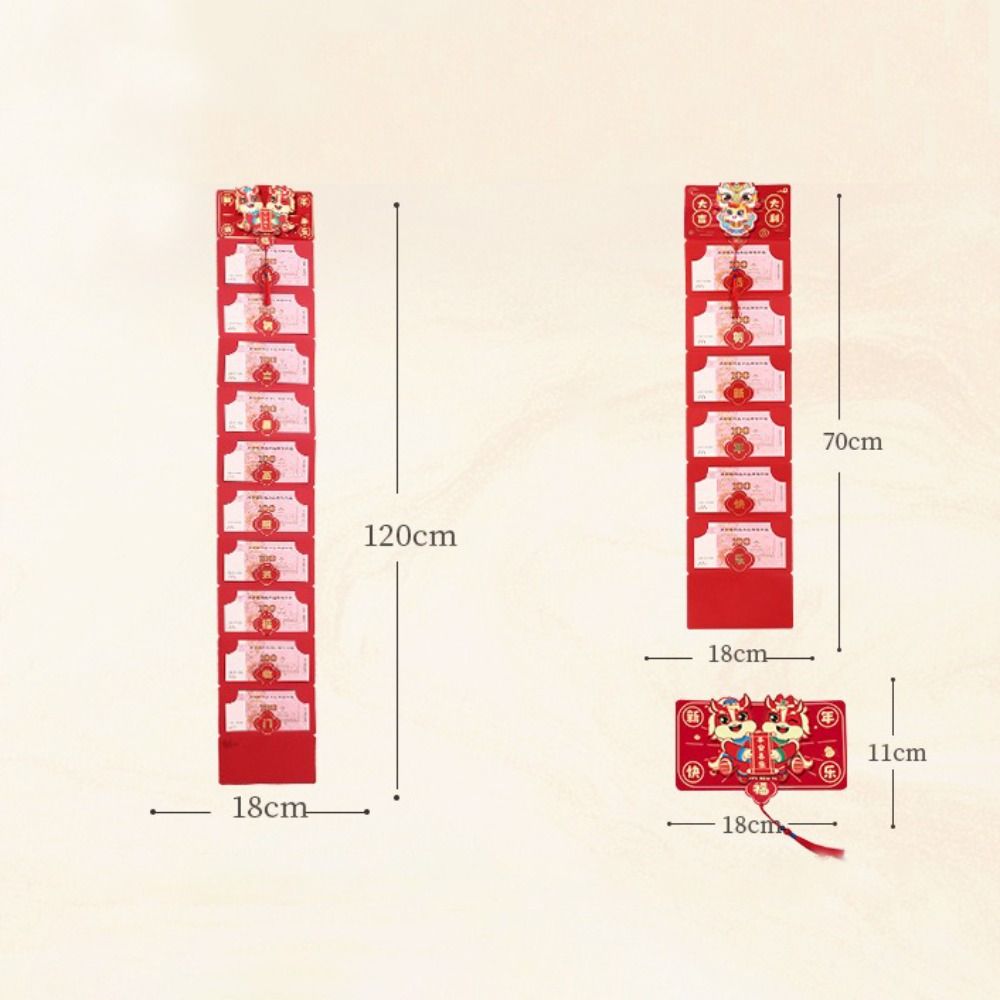 Paper Horse Year Red Envelope 3D Design Folding Style Folded Red Envelope Red Color Thickened Chinese New Year Envelope