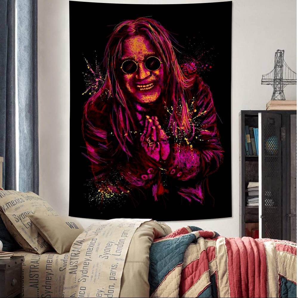 Rock Singer Ozzy Osbourne Anime Tapestry Art Science Fiction Room Home Decor Wall Art Decor