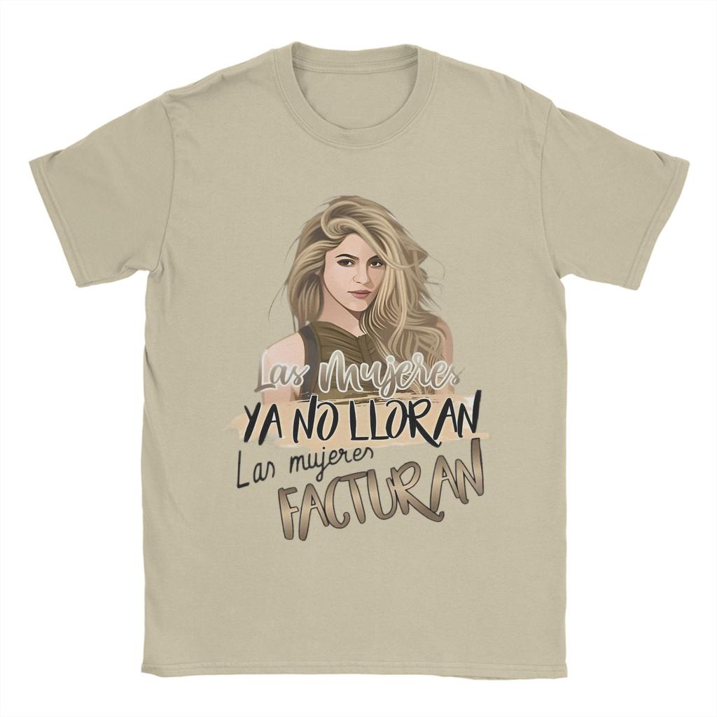 Herren Shakira Las Mujeres Ya No Lloran T-Shirt 100% Baumwolle Tops Vintage Kurzarm Rundhals T-Shirts Bedruckte T-Shirts