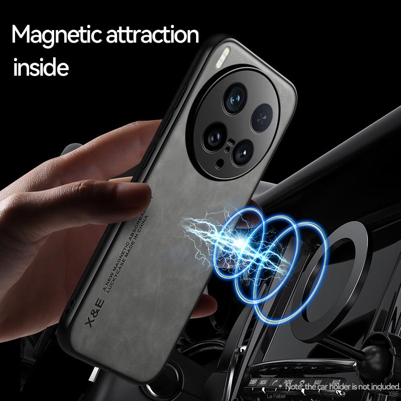 Retro Magnetic Suede Leather Case On For Vivo X300 X200 X100 Pro X200 X100 Ultra X200S Shockproof Matte Silicone Soft Case Cover