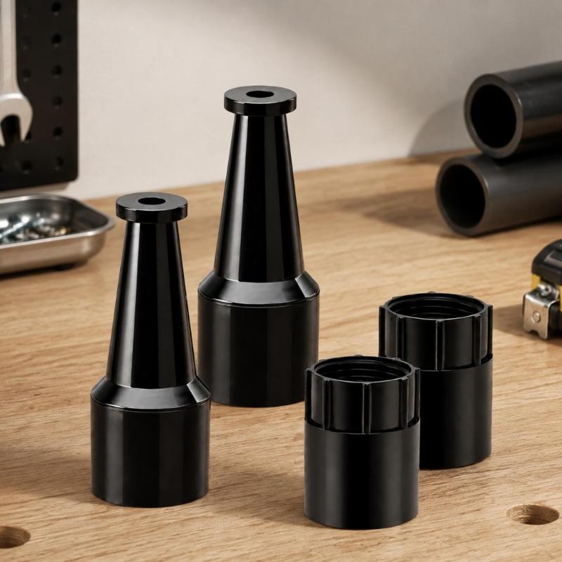 Pipe Boring Tool Adapter Set with Tapered Guide Tips and Threaded Couplers, 2 Sets for Guiding Water Pipe or Cable Through Soft Soil