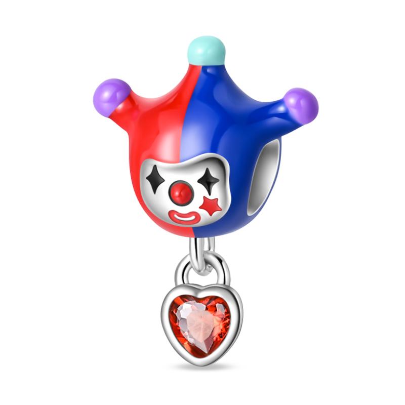 Fun Copper Magic Hat Card Graffiti Amusement Park Circus Charms Beads Fit Pan Original Bracelets Diy Fine Jewelry