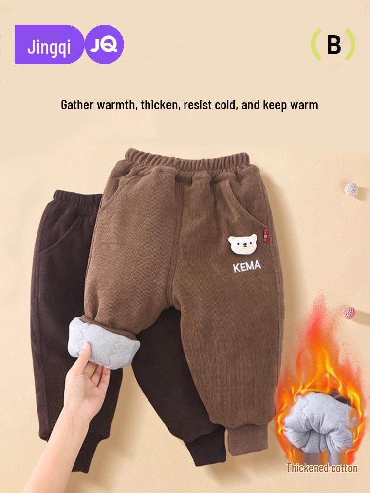 Kids' Thick Cotton Pants - Warm, Fashionable Winter Wear for Boys & Girls