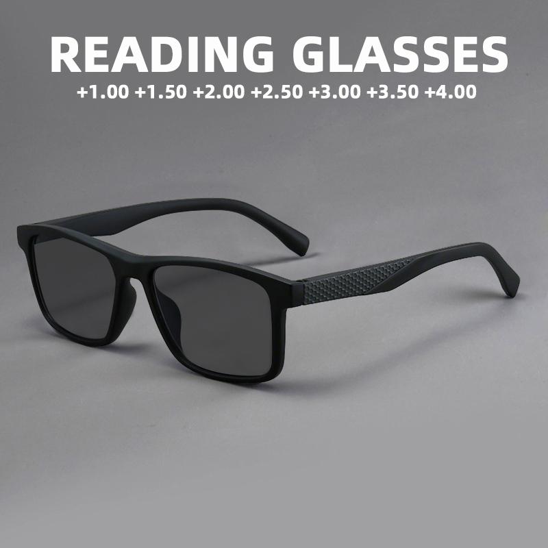 Men Square Frame Reading Sun Glasses Classic Anti UV Protection Presbyopic Eyeglasses Male  New With Diopters +1.00 To +4.00