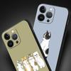 Cute Animals Cat Cartoon Phone Case For iPhone 17 16 15 Pro Max 11 12 13 14 7 8 Plus SE 2020 X XR XS Cover Soft Black