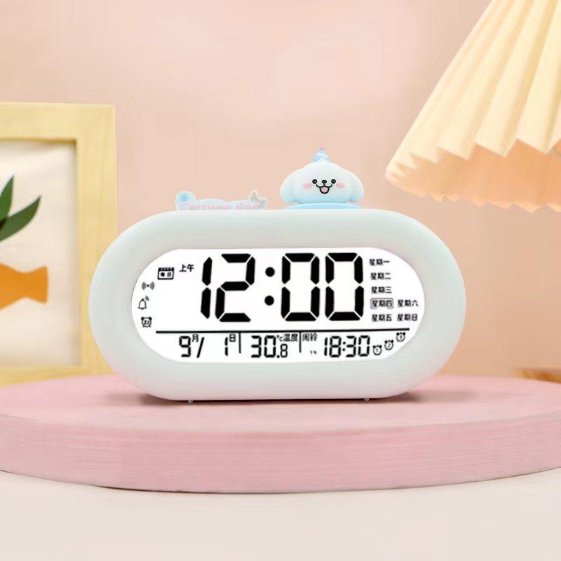 

Multifunctional Alarm Clock Student Wakes Up with Cartoon Children s Bedroom Bedside Clock Temperature Date Display Silent Walk