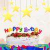 A25F-48Pcs Gold Cardboard Stars, 4 Sizes Shining Cutouts Paper Stars With 164Ft Gold Line, Star Hanging Decorations For Party