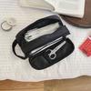 Desktop Storage Korean Stationery Bag Black Solid Color Pencil Pouch  Student