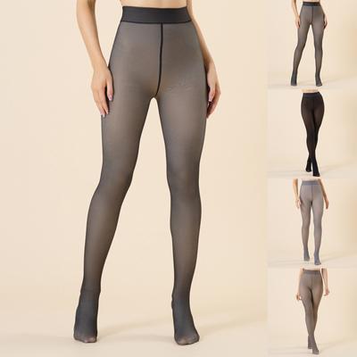 Women's Oversized One-piece Crotch Leggings For Warmth And Plush, Thick And Translucent Pantyhose