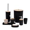4-Piece Bamboo Bathroom Set: Liquid Soap Dispenser and Cup for Creative Hotel Washbasin