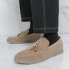 Fashion Fashionable New Men's Suede Comfortable Soft Sole Banquet Loafers Spring Brand Breathable Pointed Tassel Casual Bean Shoes